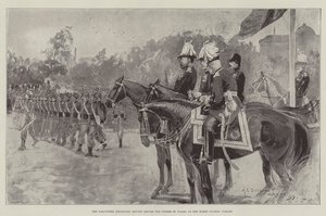 De Vrijwilligers Eeuwfeest Review voor de Prins van Wales op de Horse Guards